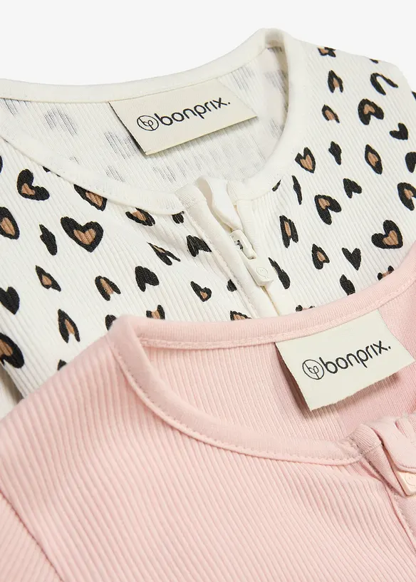 Pyjamasoverall i ekologisk bomull (2-pack), bonprix