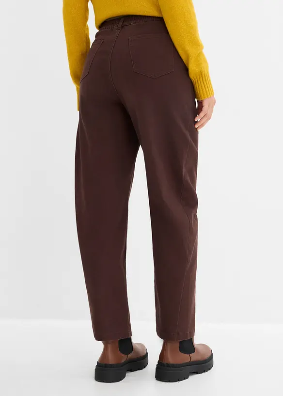 Barrelbyxa i twill av bomullsmix, bonprix