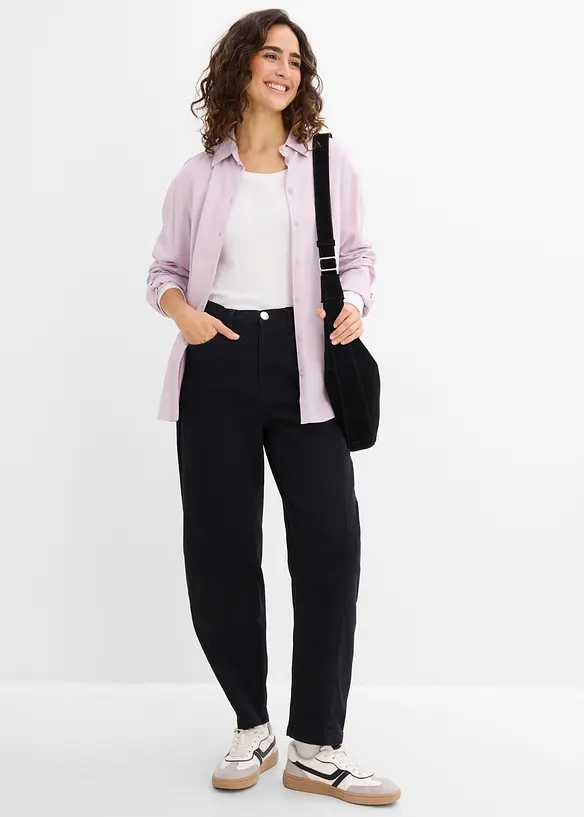 Barrelbyxa i twill av bomullsmix, bonprix