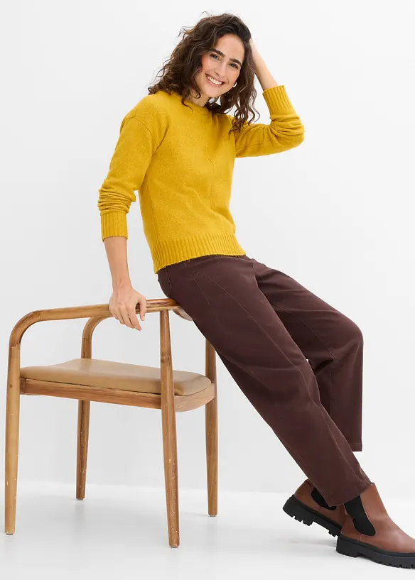 Barrelbyxa i twill av bomullsmix, bonprix