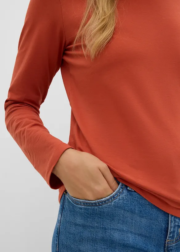 L&aring;ng&auml;rmad topp i figurn&auml;ra modell, bonprix