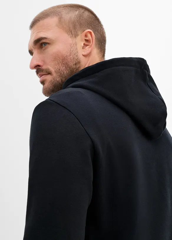 Sweatshirt med huva i ren bomull, bonprix