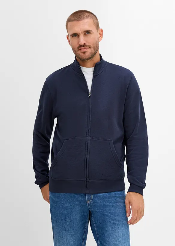 Sweatshirtjacka med st&aring;krage, bonprix