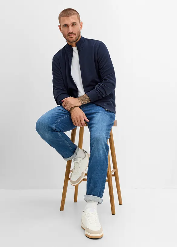 Sweatshirtjacka med st&aring;krage, bonprix
