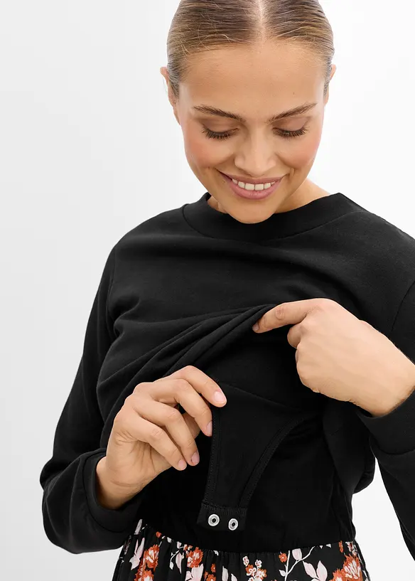 Mamma-/amningskl&auml;nning med sweatshirt (set i 2 delar), bonprix