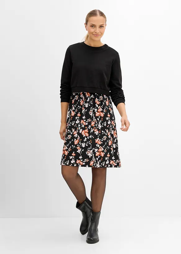 Mamma-/amningskl&auml;nning med sweatshirt (set i 2 delar), bonprix
