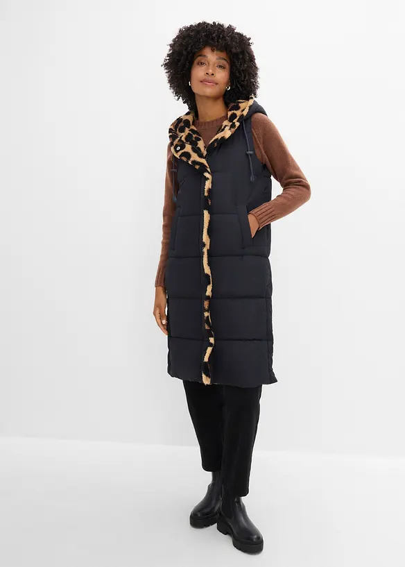Quiltad v&auml;st med teddyfleece, bonprix
