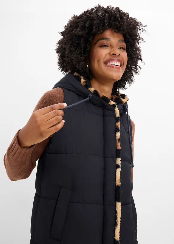 Quiltad v&auml;st med teddyfleece, bonprix