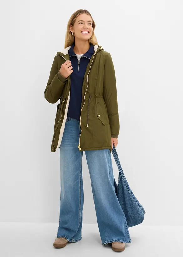 Parkas med teddyfoder, bonprix