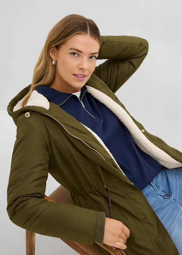 Parkas med teddyfoder, bonprix
