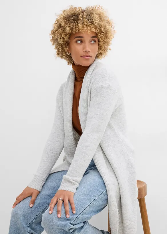 L&aring;ng cardigan med sjalkrage, bonprix