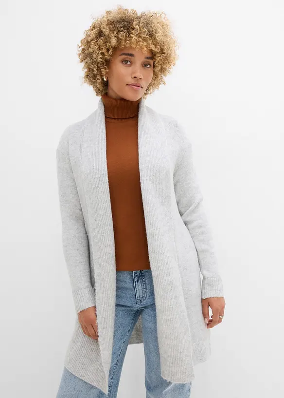 L&aring;ng cardigan med sjalkrage, bonprix