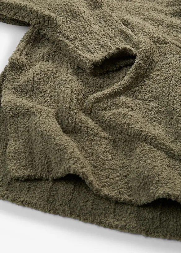 Sweatshirt med huva, av teddyfleece, bonprix