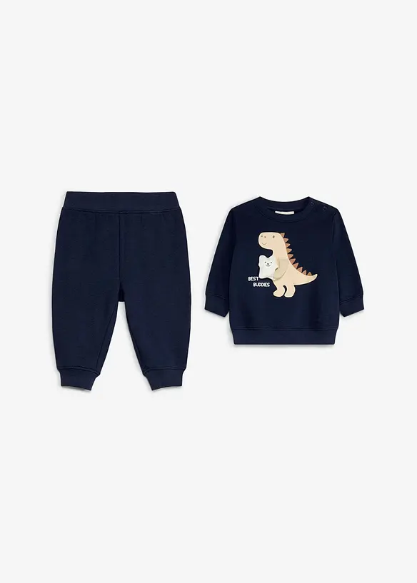 Sweatshirt och byxa med ekologisk bomull (2 delar), bonprix