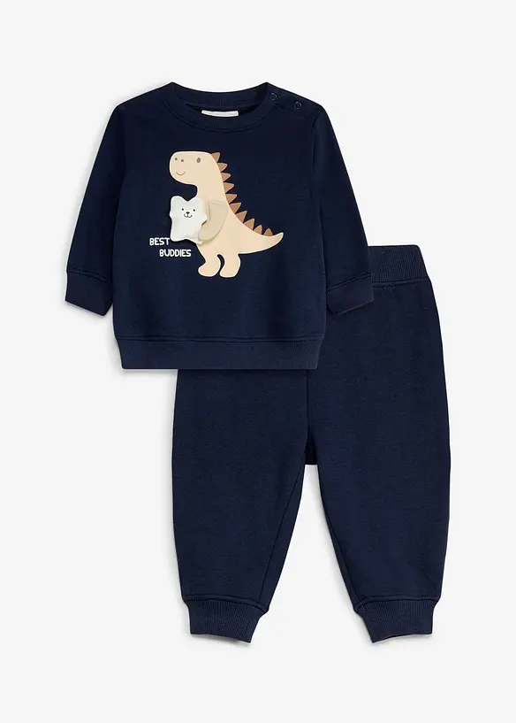 Sweatshirt och byxa med ekologisk bomull (2 delar), bonprix