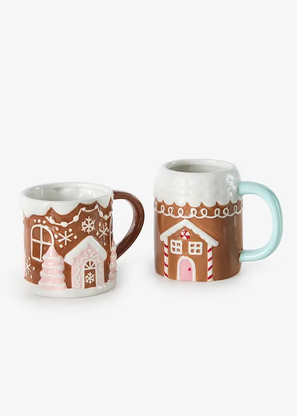 Mugg med pepparkaksmotiv (2-pack), bonprix