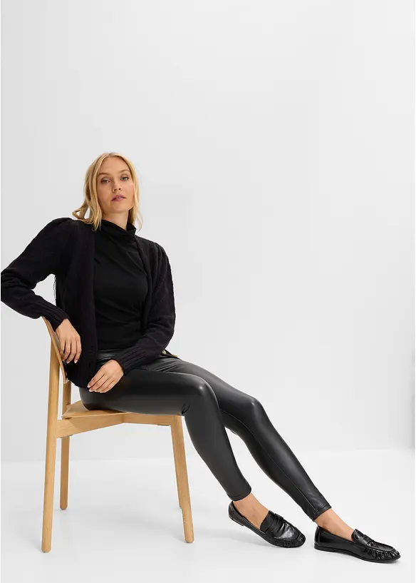Fodrade leggings i skinnimitation, bonprix