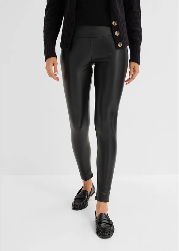 Fodrade leggings i skinnimitation, bonprix