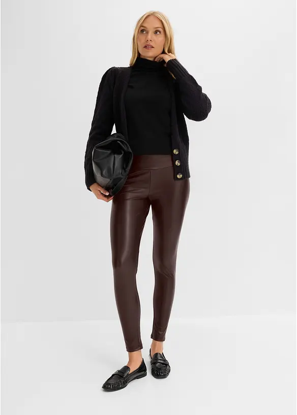 Fodrade leggings i skinnimitation, bonprix