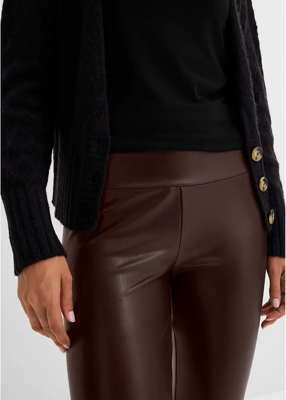 Fodrade leggings i skinnimitation, bonprix