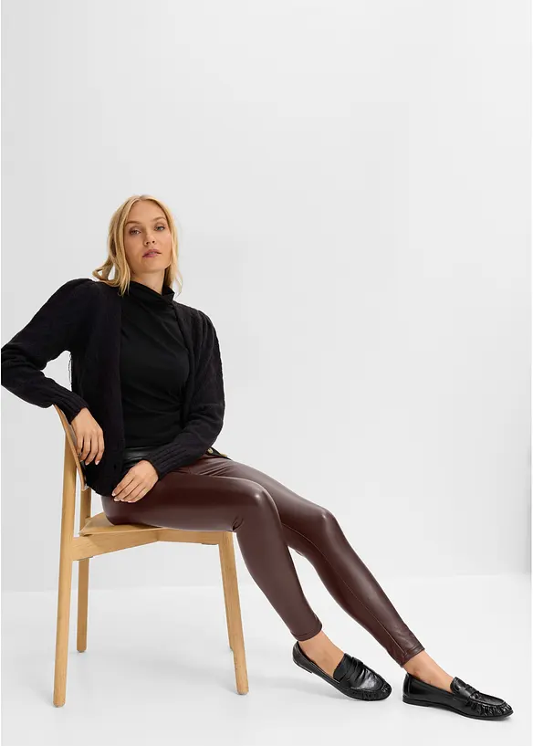 Fodrade leggings i skinnimitation, bonprix