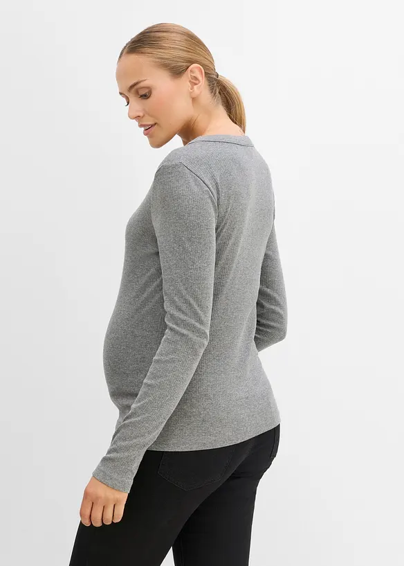 Ribbad mammatopp av ren bomull (2-pack), bonprix