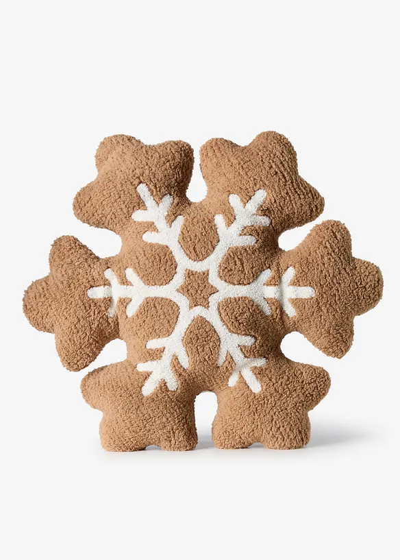 Fluffig prydnadskudde i form av en sn&ouml;flinga, bonprix