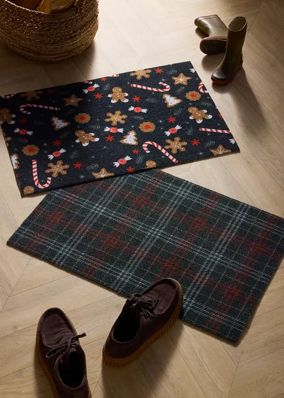 Tv&auml;ttbar d&ouml;rrmatta med julmotiv, bonprix