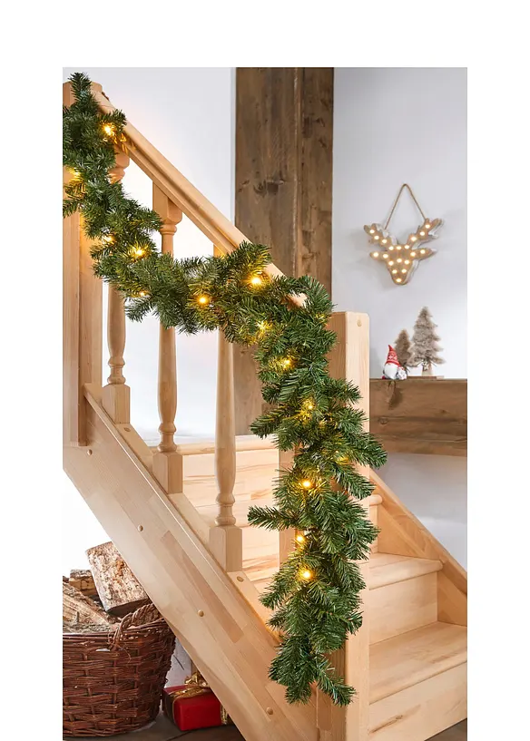 Konstgransgirlang med LED-belysning, bonprix