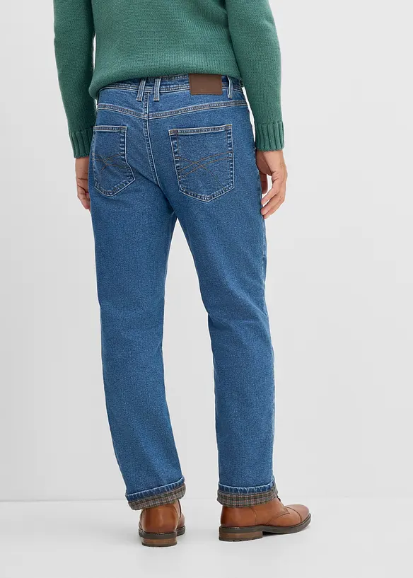 Classic Fit Jeans med mjukt flanellfoder, Straight, bonprix