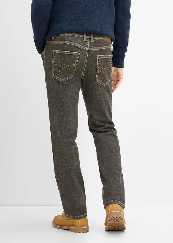 Classic Fit Jeans med mjukt flanellfoder, Straight, bonprix