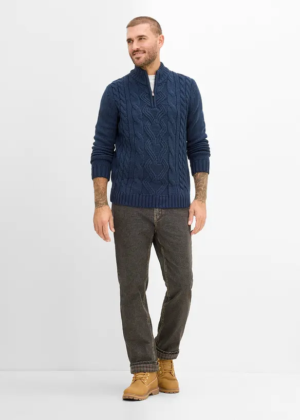 Classic Fit Jeans med mjukt flanellfoder, Straight, bonprix