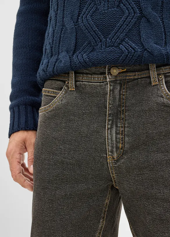 Classic Fit Jeans med mjukt flanellfoder, Straight, bonprix