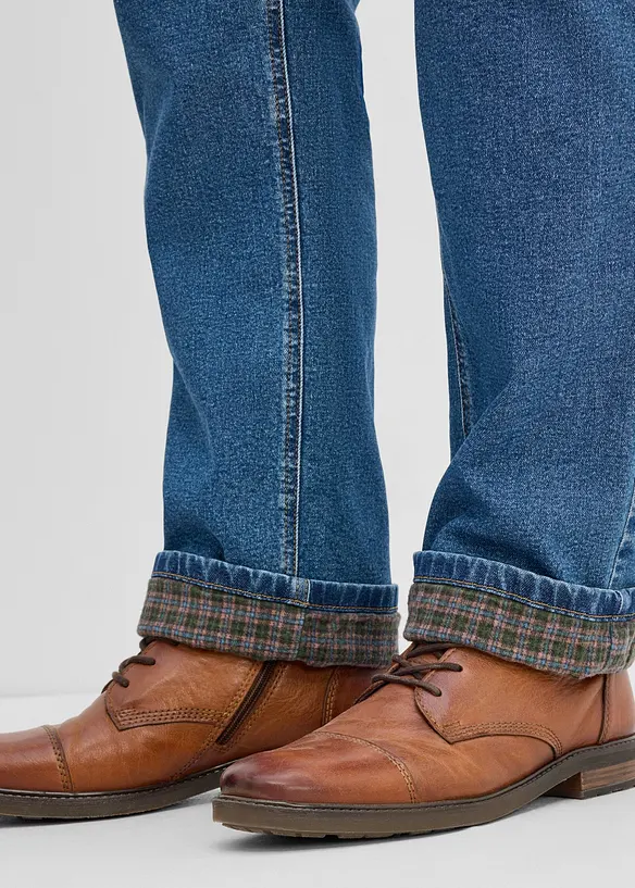 Classic Fit Jeans med mjukt flanellfoder, Straight, bonprix