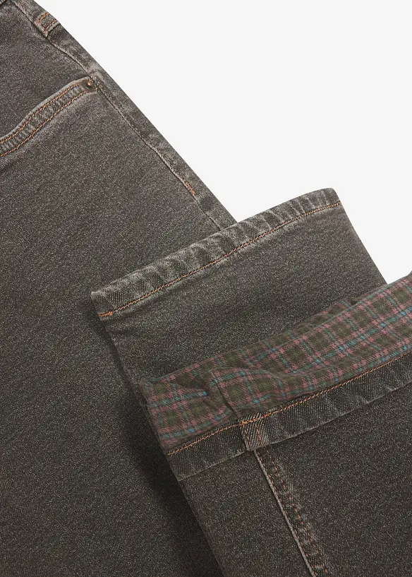 Classic Fit Jeans med mjukt flanellfoder, Straight, bonprix