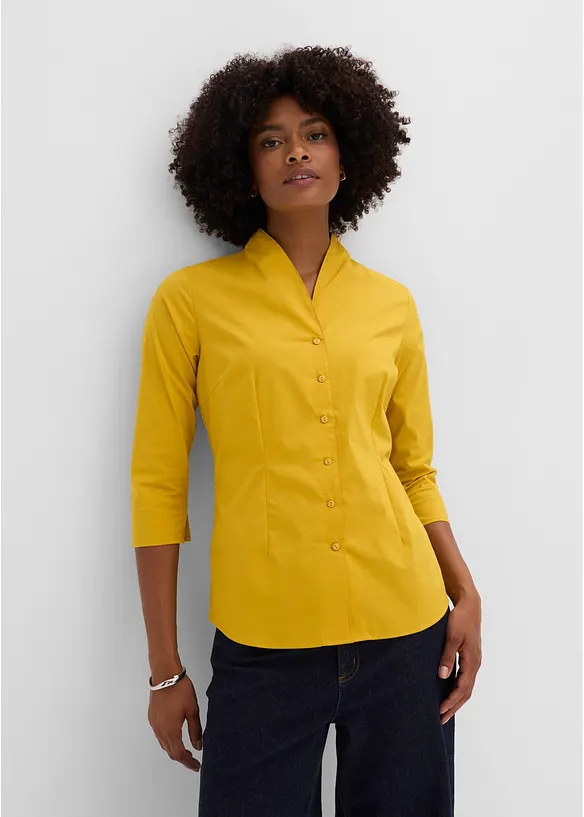 Blus med sjalkrage, bonprix