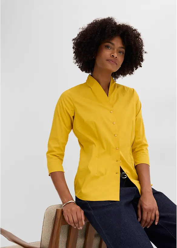 Blus med sjalkrage, bonprix