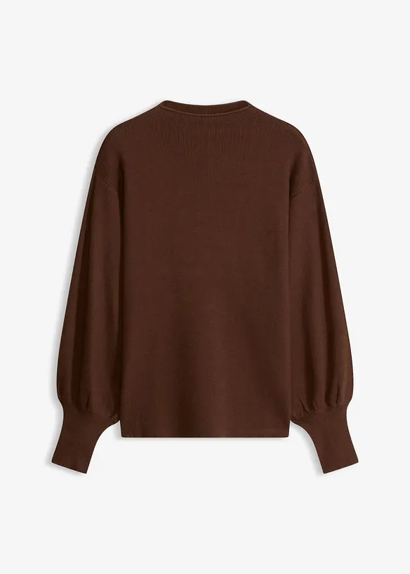 Stickad tr&ouml;ja med ballong&auml;rmar, bonprix