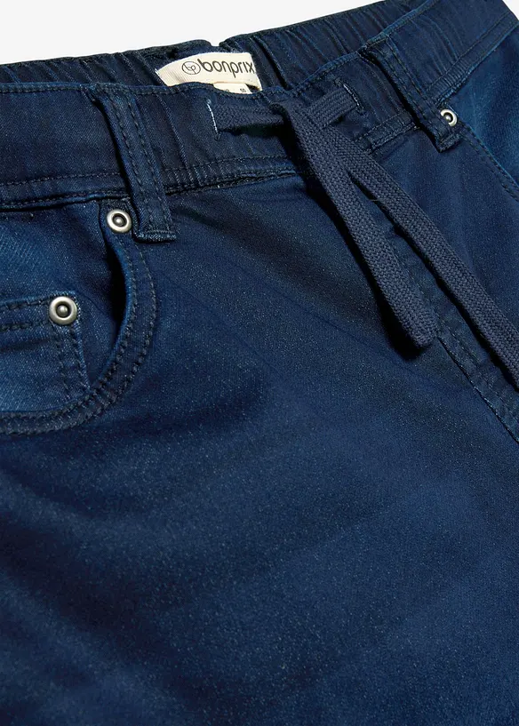 Slim Fit cargo-jeans av joggermaterial med res&aring;rmidja, Straight, bonprix