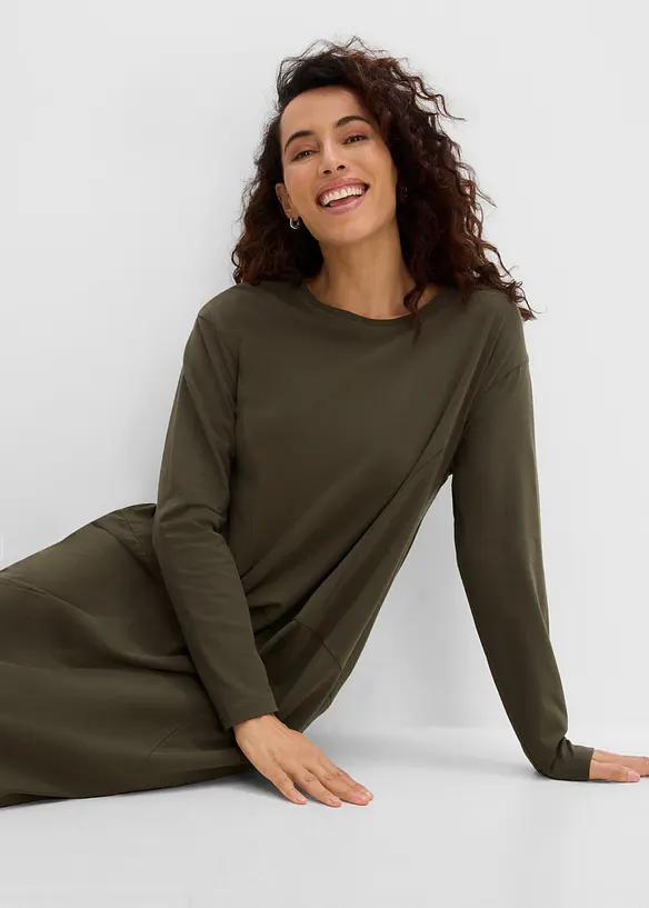 Ballongformad jerseykl&auml;nning, bonprix