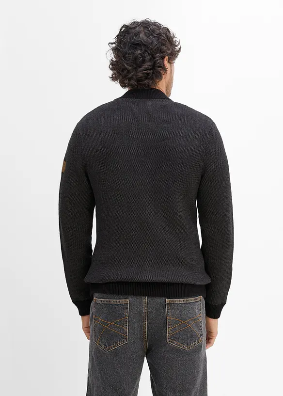 Grovstickad cardigan i bomull, bonprix