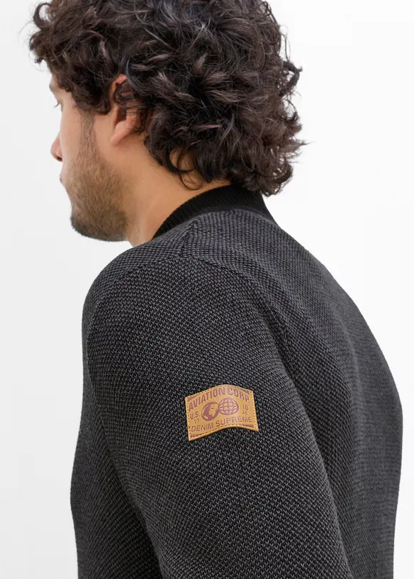 Grovstickad cardigan i bomull, bonprix