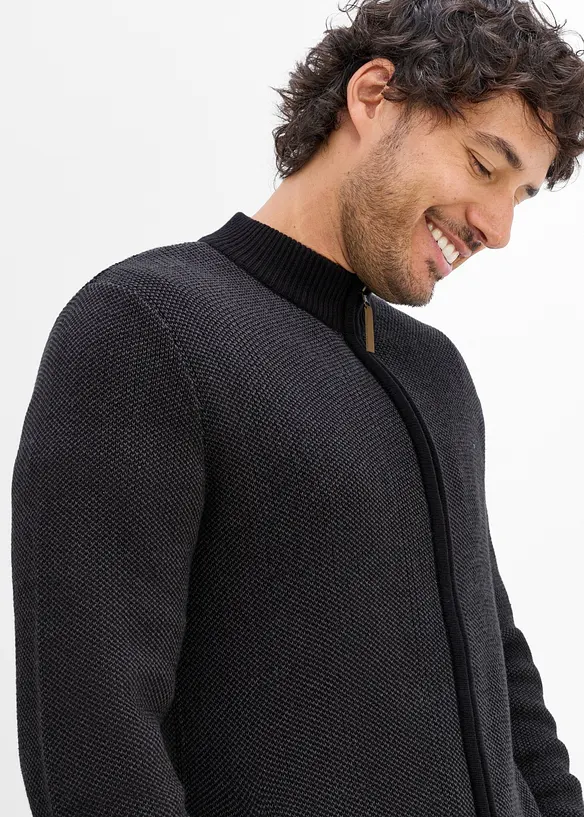 Grovstickad cardigan i bomull, bonprix