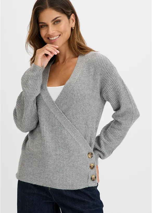 Oversizetr&ouml;ja med omlottlook, bonprix