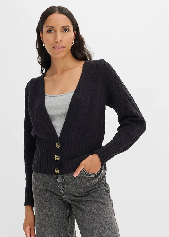 Finstickad cardigan, bonprix
