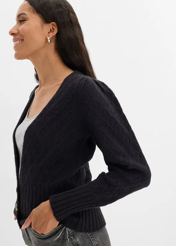 Finstickad cardigan, bonprix