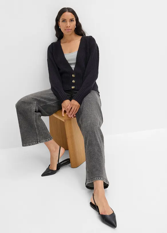 Finstickad cardigan, bonprix