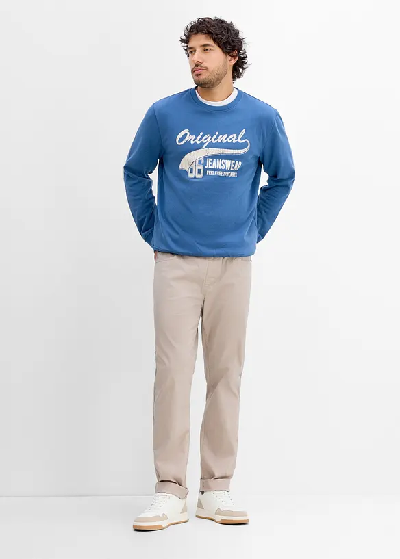 Sweatshirt i mjuk bomullsmix (2-pack), bonprix