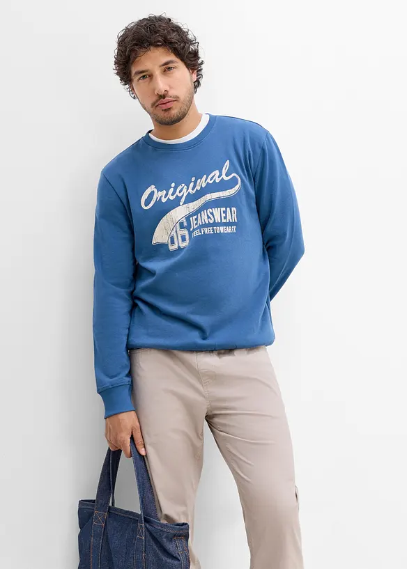 Sweatshirt i mjuk bomullsmix (2-pack), bonprix