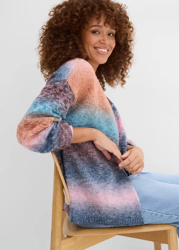 Grovstickad cardigan, bonprix
